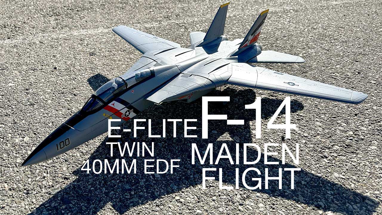 E-flite F-14 Tomcat Twin 40mm EDF Maiden Flight Video