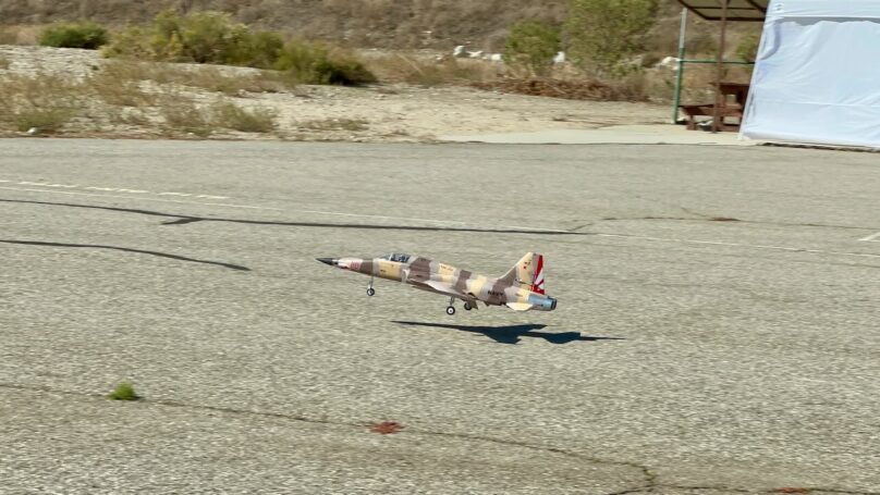 F-5 Tiger - Camo from Freewing / MotionRC - flown by Shayne B. - Robin's Field.